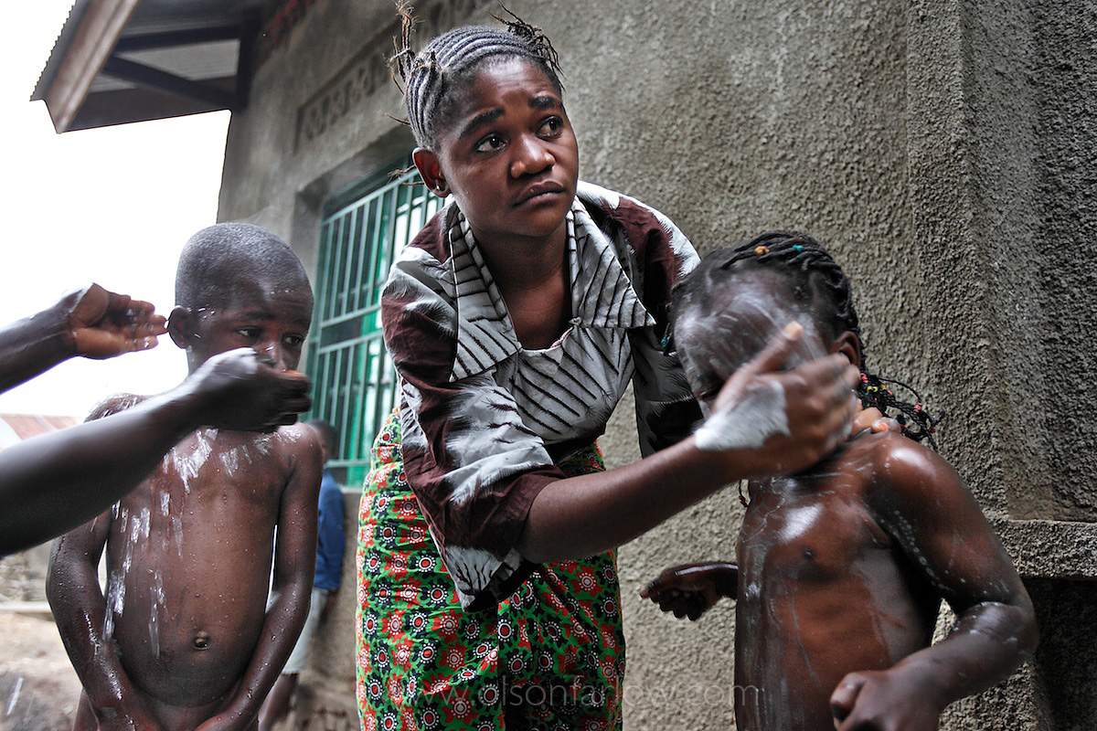 Pygmy Girl is Indentured Servant to Take Care of Bantu Children
